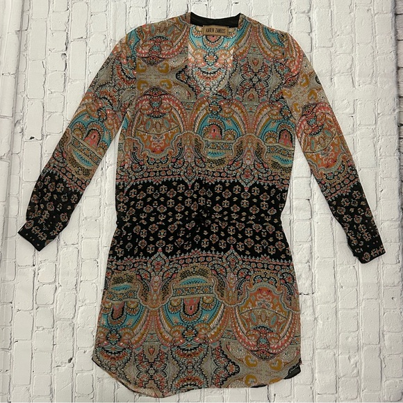 Karen Zambos Ladies Size 2 Bohemian Print Mini Dress - Picture 1 of 10